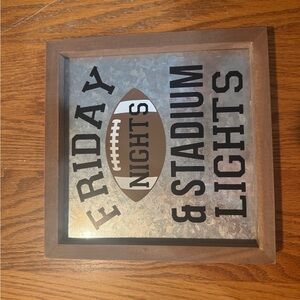 Friday Night Football Rustic Wall Sign - Brown & Black